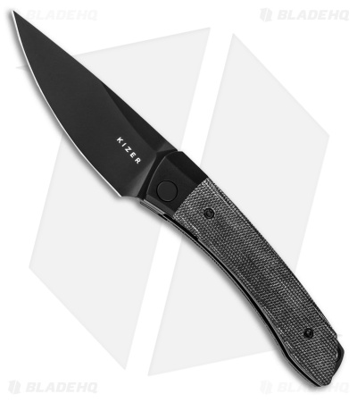 Kizer Mini Momo Liner Lock Knife Black Al + Black Micarta (3.2" Black) V3663C2