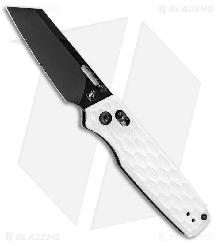 Kizer Task Pocket Knife White G-10 Reverse Tanto Black 154CM