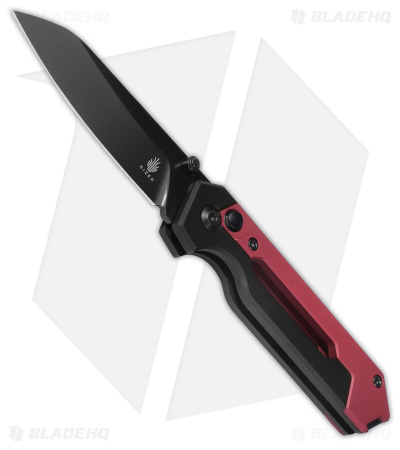 Kizer Hyper Button Lock Black/Red Al (Black) - Blade HQ