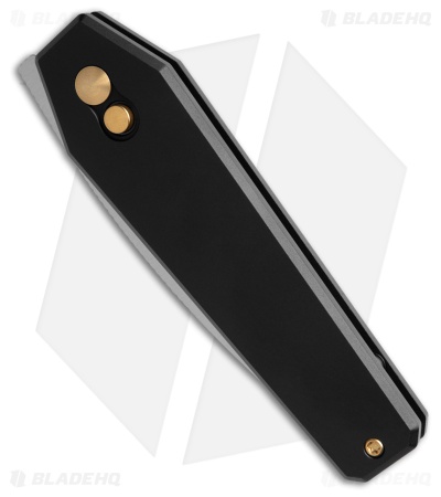 Kizer Tomb Button Lock Knife Black Aluminum (3.2" Satin Nitro-V) V3692A2
