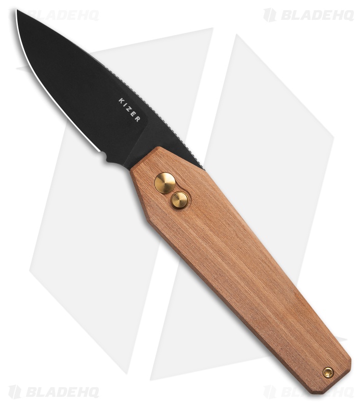 Kizer Tomb Mkuruti Wood Drop Point Black Nitro-V