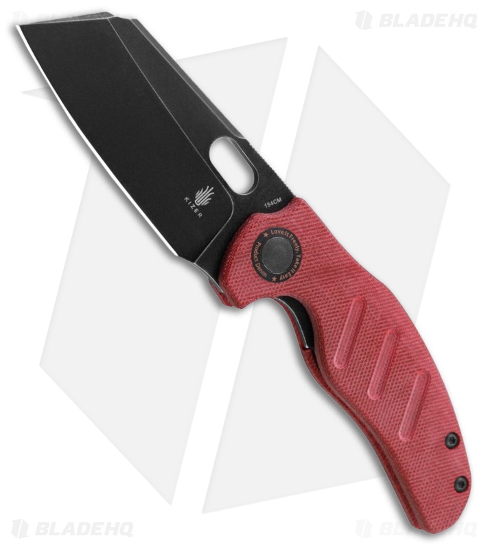 Kizer Sheepdog C01C Knife Red Denim Micarta Black SW