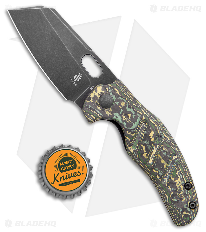 Kizer Mini Sheepdog C01C Liner Lock Black/Yellow FatCarbon (2.6" Black 20CV)