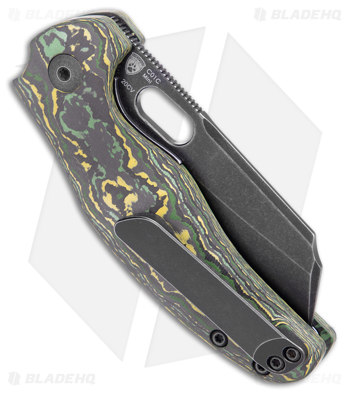 Kizer Mini Sheepdog C01C Liner Lock Black/Yellow FatCarbon (2.6" Black 20CV)