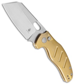 Kizer Sheepdog C01C Button Lock Knife Brass (3.3" Stonewash)