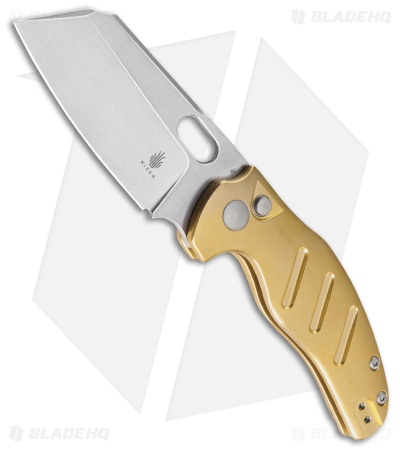 Kizer Sheepdog C01C Button Lock Knife Brass (3.3" Stonewash)