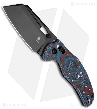 Kizer Sheepdog C01C Clutch Lock Knife Nebula Black/Blue FatCarbon (3.14" Black)