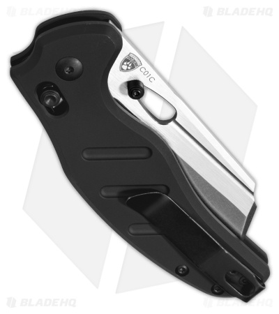 Kizer Vanguard Sheepdog Clutch Lock Knife Black Aluminum (3.14" Satin)