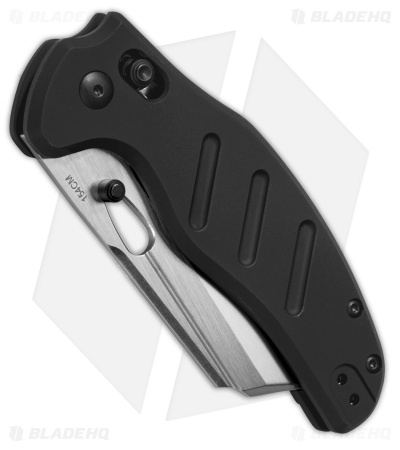 Kizer Vanguard Sheepdog Clutch Lock Knife Black Aluminum (3.14" Satin)