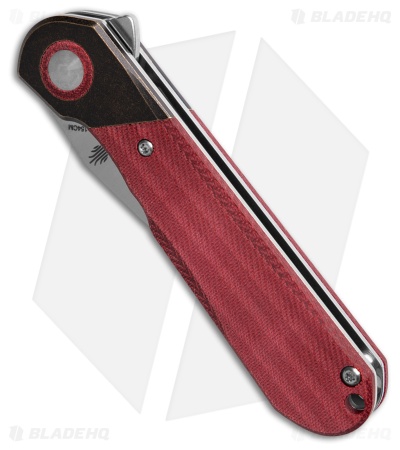 Kizer Comet Liner Lock Knife Dark Brass/Red Denim Micarta (2.9" Satin) V3614C4