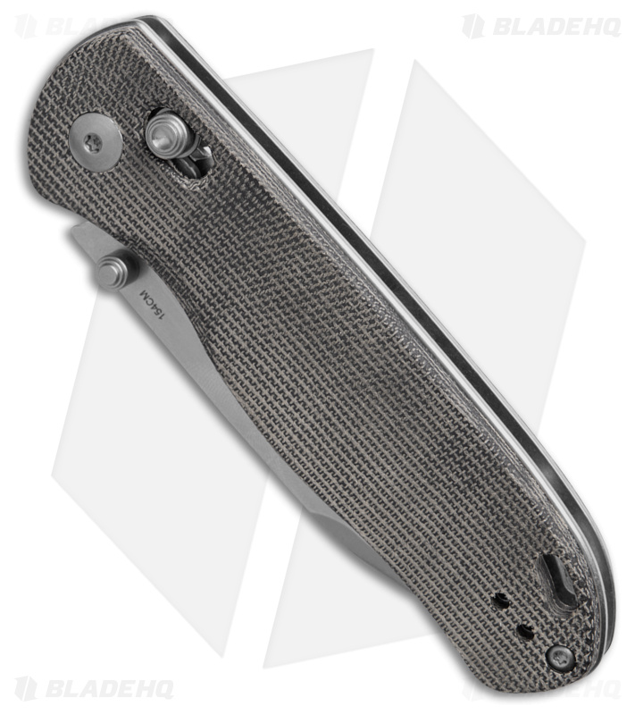Kizer Azo Drop Bear Clutch Lock Knife Black Micarta (3" Stonewash) V3619C3