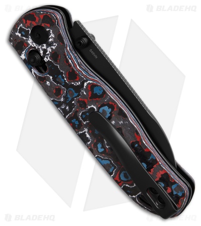 Kizer Azo Drop Bear Clutch Lock Knife Nebula Fat Carbon (3" Black SW) Ki3619A5