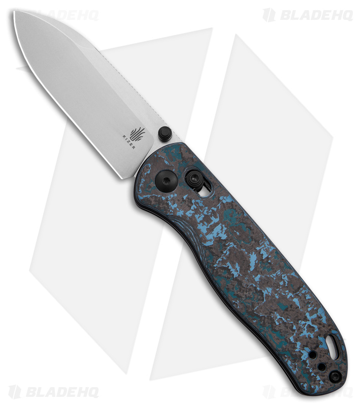 Kizer Azo Drop Bear Knife | Blue/Black Fat Carbon Fiber