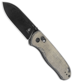 Kizer Azo Drop Bear Clutch Lock Knife Natural Micarta (3" Black) V3619C4