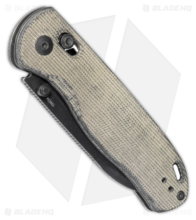 Kizer Azo Drop Bear Clutch Lock Knife Natural Micarta (3" Black) V3619C4