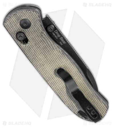 Kizer Azo Drop Bear Clutch Lock Knife Natural Micarta (3" Black) V3619C4