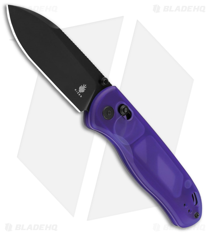 Kizer Drop Bear Knife Purple Polymer Black