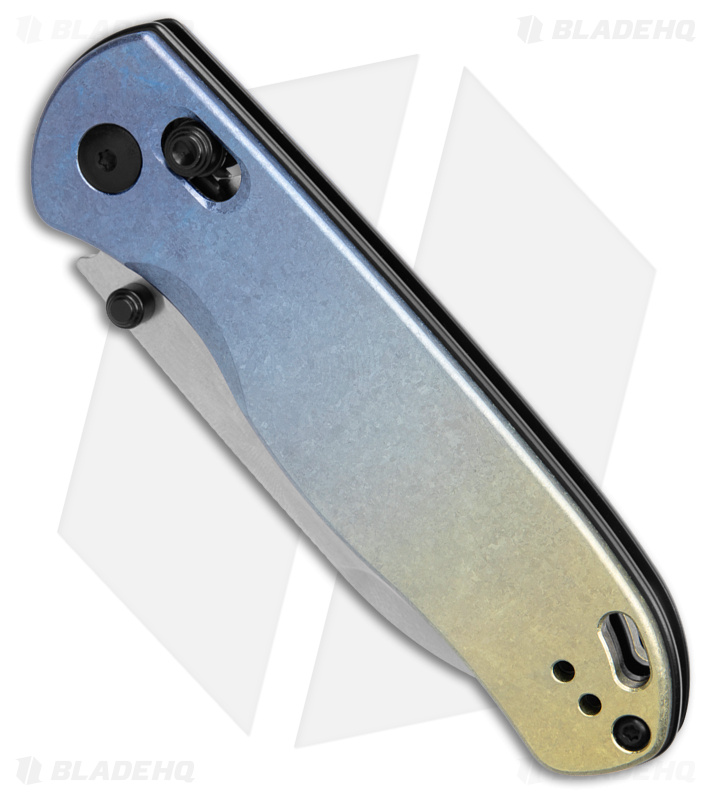 Kizer Azo Drop Bear Clutch Lock Knife Titanium (3" Stonewash) Ki3619A3