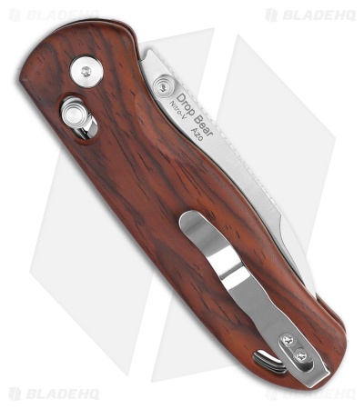 Kizer Azo Drop Bear Clutch Lock Knife Wood (3" Satin)