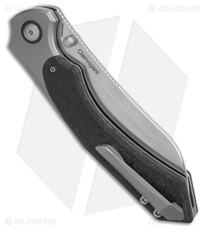 Kizer Clairvoyant Button Lock Knife Titanium/Carbon Fiber (3.75" SW) Ki4626A1