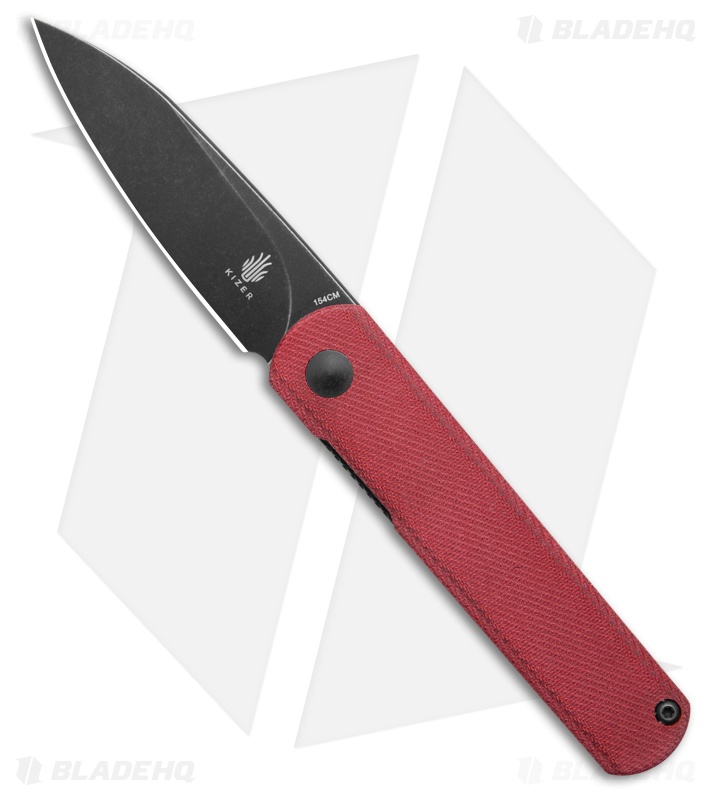 Kizer Feist Liner Lock Knife Red Denim Micarta (Black SW)
