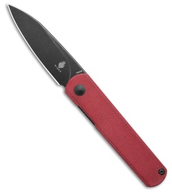 Kizer Feist Liner Lock Knife Red Denim Micarta (2.8" Black Stonewash) V3499C3