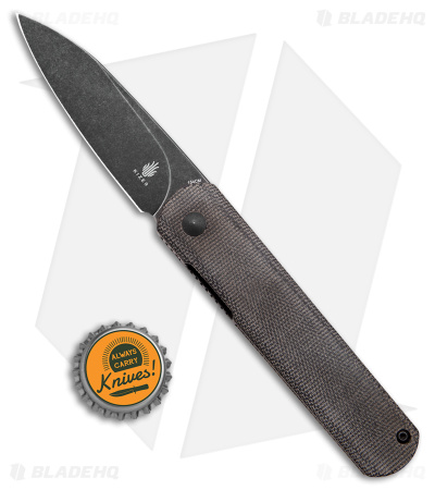 Kizer Lundquist Feist XL Front Flipper Knife Black Micarta (3.4" Black)