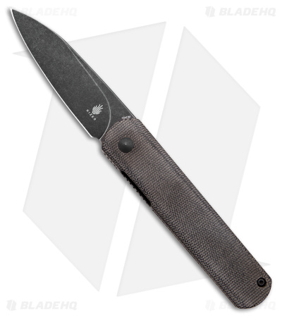 Kizer Lundquist Feist XL Front Flipper Knife Black Micarta (3.4" Black)