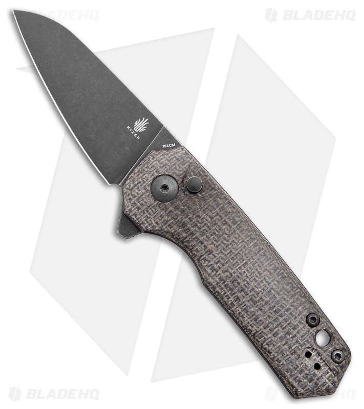m❤︎  Kizer Lieb M Button Lock Knife Black Micarta - Blade HQ