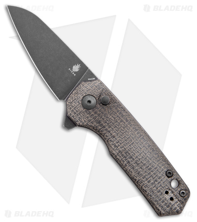 Kizer Lieb M Button Lock Flipper Knife Black Micarta (3" Black 154CM)