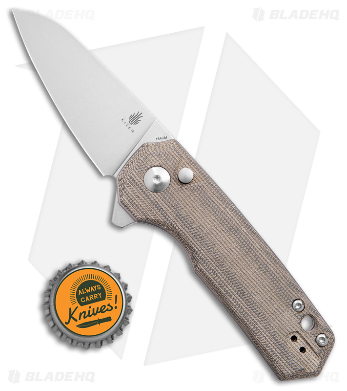 Kizer Lieb M Liner Lock Flipper Knife Tan Micarta - Blade HQ