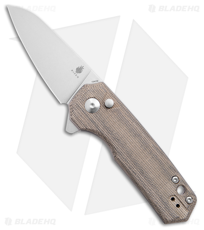 M♡ Kizer Lieb M Liner Lock Flipper Knife Tan Micarta - Blade HQ