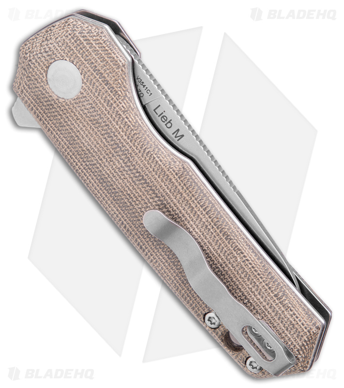 Kizer Lieb M Liner Lock Flipper Knife Tan Micarta - Blade HQ