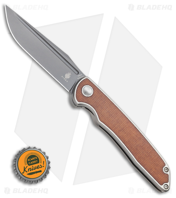 Kizer Matanzas - Frame Lock Knife | Brown Micarta/DP | Blade HQ