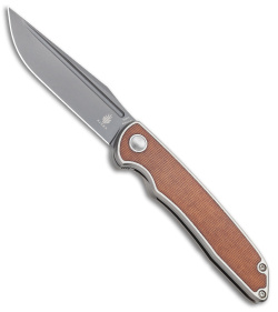 Kizer Nick Swan Matanzas Frame Lock Knife Ti/Micarta Drop Point (3.5" Gray)