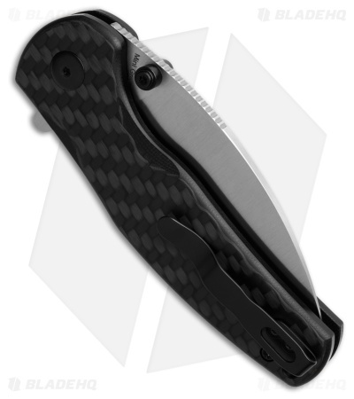 Kizer Azo Mini Grouper Button Lock Knife Black G-10 Carbon Fiber (3.1" Satin)