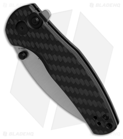Kizer Azo Mini Grouper Button Lock Knife Black G-10 Carbon Fiber (3.1" Satin)