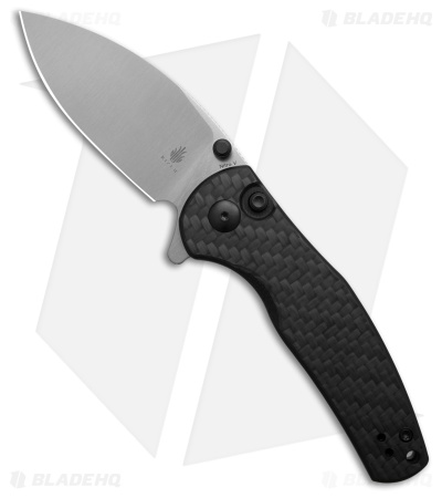 Kizer Azo Mini Grouper Button Lock Knife Black G-10 Carbon Fiber (3.1" Satin)