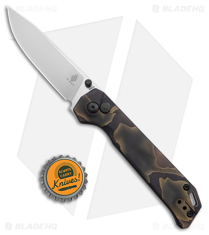 Kizer Azo Vanguard Begleiter 2 Button Lock Knife Raffir (3.5" Satin)