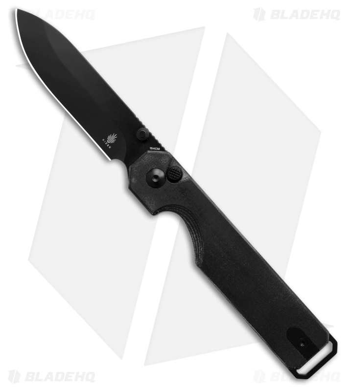 Kizer KUH Button Lock Knife Black Micarta (3.2" Black 154CM) 