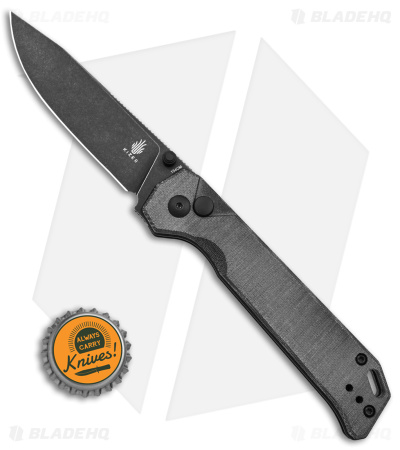 Kizer Azo Vanguard Begleiter 2 Button Lock Knife Black Micarta (3.5" Black SW)