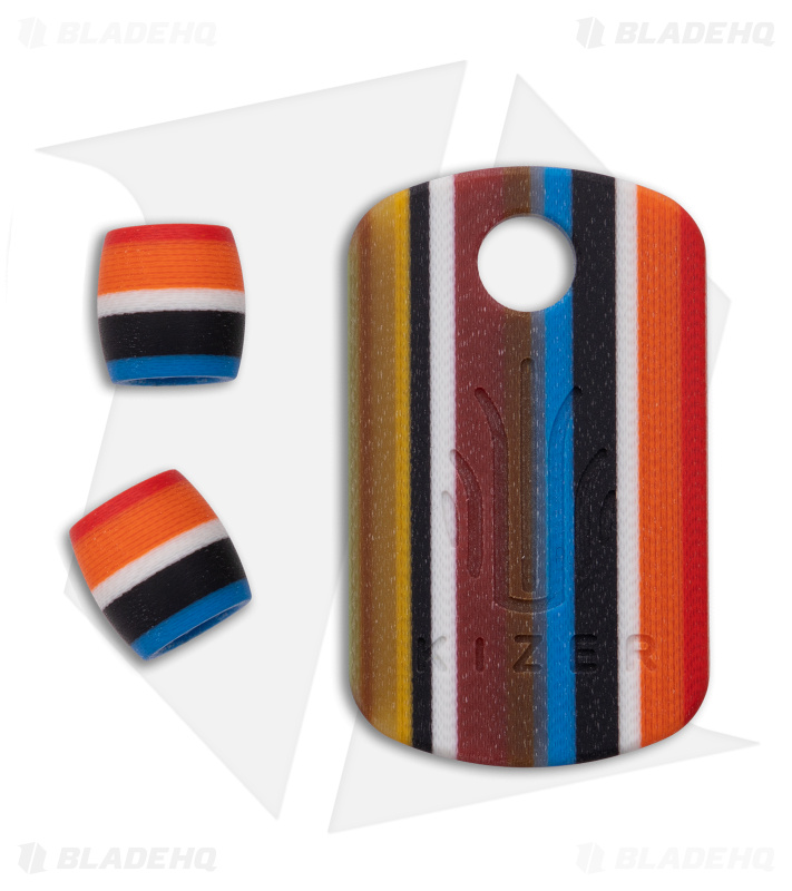 Kizer Serape Series Original Button Lock Knife Mexican Blanket G-10  (3" Black)
