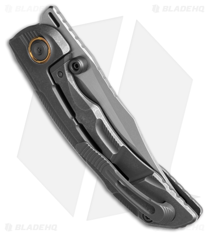 Kizer Silver Wing Black/Gray Titanium Clip Point BB M390