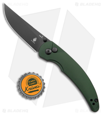 Kizer Swaggs Chili Pepper Button Lock Knife Green Aluminum (3" Satin 3V) 