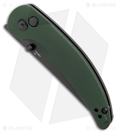 Kizer Swaggs Chili Pepper Button Lock Knife Green Aluminum (3" Satin 3V) 