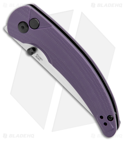 Kizer Swaggs Chili Pepper Button Lock Knife Purple G-10 (3" Satin 154CM) 