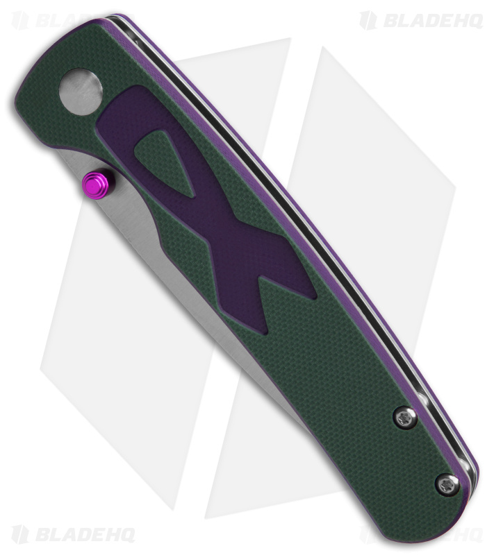 Kizer Vanguard Fighter Knife Green/Purple Ribbon (3.19" Satin) V3633C1
