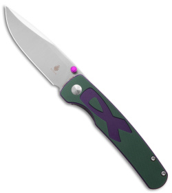 Kizer Vanguard Fighter Knife Green/Purple Ribbon (3.19" Satin) V3633C1