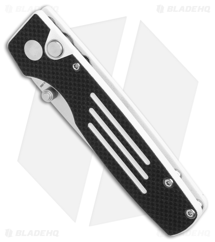 Kizer Vanguard Original Button Lock Knife Black/White G-10 (3" Satin 154CM)