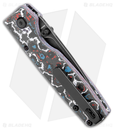 Kizer Vanguard Original Button Lock Knife FatCarbon  (3" Black ELMAX)